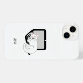 ラップトップで眠っている白猫Apple iPhone 14 Plus Case-Mate iPhoneケース (裏面 (横))