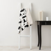 ラップトップに座っている黒猫のパターン シェルパブランケット (インサイチュ)