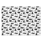 ラップトップに座っている黒猫のパターン テーブルクロス (正面(横))