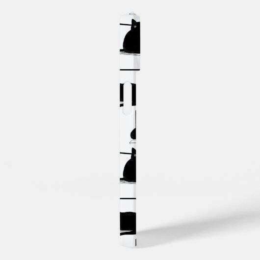 ラップトップに座っている黒猫のパターン Case-Mate iPhoneケース (裏面 / 右)