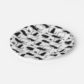 ラップトップに座っている黒猫パターンコーヒーマグ ペーパープレート (アングル)