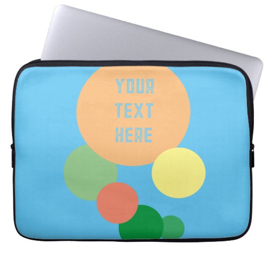 ラップトップのケースパステルレインボー紙吹雪サークル名 ラップトップスリーブ (正面)