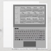 ラップトップキー2026年カレンダーファブリックフォントペーパーシート (正面/裏面)