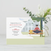 ラップトップコンピューター卒業パーティーの大学院生 招待状 (スタンド正面)