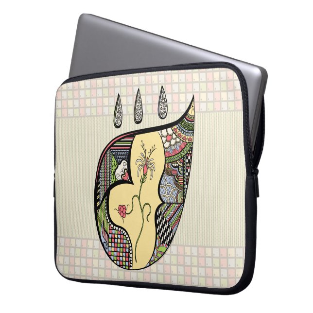 ラップトップスリーブの花 ラップトップスリーブ (正面左)