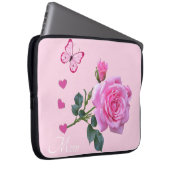 ラップトップスリーブフローラバタフライピンクローズハート ラップトップスリーブ (正面右)