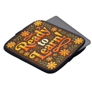 ラップトップスリーブ(レタリングと花) ラップトップスリーブ