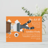 ラップトップ勉強の卒業招待状 招待状 (スタンド正面)