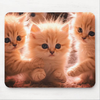 ラップトップ・デスクトップ・タブレット用 かわいい子猫のイラスト マウスパッド