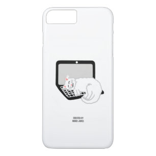 ラップトップiPhone 8/7で眠っている白猫プラスのケース iPhone 8 Plus/7 Plusケース