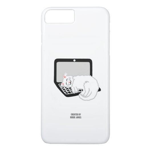 ラップトップiPhone 8/7で眠っている白猫プラスのケース Case-Mate iPhoneケース (裏面)