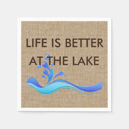 ラップナプキンス湖での生活は良い スタンダードカクテルナプキン (正面)