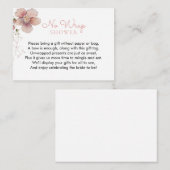 ラップピンクのフローラブライダルシャワーエンクロージャカードなし エンクロージャーカード (正面/裏面)