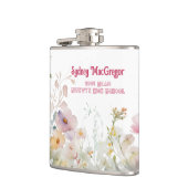 ラップフローラ付き白のまわりにいフラ縁どスコ フラスク (左)