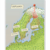 ラップランドの地図 シール (正面)