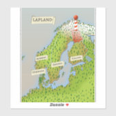 ラップランドの地図 シール (シート)