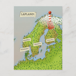 ラップランドの地図 ポストカード