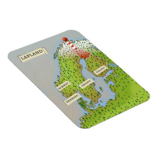 ラップランドの地図 マグネット (右側)