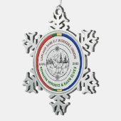 ラップランドサーミ小妖精や小人労働者組合トナカイ遊牧民 スノーフレークピューターオーナメント (右)