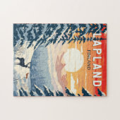 ラップランドフィンランドトラベルアートヴィンテージ ジグソーパズル (横)