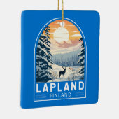 ラップランドフィンランドトラベルアートヴィンテージ セラミックオーナメント (右)