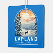 ラップランドフィンランドトラベルアートヴィンテージ セラミックオーナメント (左)