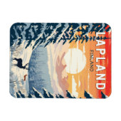 ラップランドフィンランドトラベルアートヴィンテージ マグネット (横)