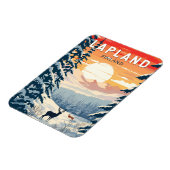 ラップランドフィンランドトラベルアートヴィンテージ マグネット (左側)