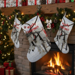 ラップランド・クリスマストナカイ&ハスキー犬 ラージクリスマスストッキング