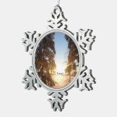 ラップランド・サンセット スノーフレークピューターオーナメント (右)