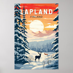 ラップランド フィンランド 旅行 アート ヴィンテージ ポスター