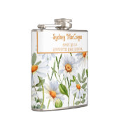 ラップ付き白いフラスコのまわりにデイジー縁ど フラスク (右)