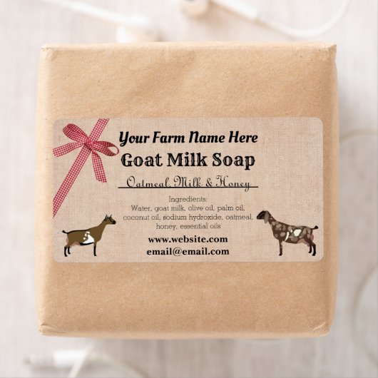 ラップ及びプレイドヤギ乳石鹸ラベル ラベル (インサイチュ)