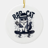ラップ猫のハーモニー セラミックオーナメント (正面)