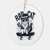 ラップ猫のハーモニー セラミックオーナメント (左)