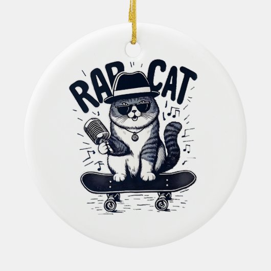 ラップ猫のハーモニー セラミックオーナメント (裏面)