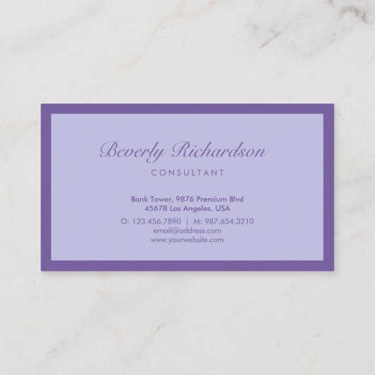 ラッモダンクエレガントシンプルプロフェッショナルパープル 名刺 (裏面)