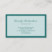 ラッモダンクエレガントスシンプルプロフェッショナルターコイズ 名刺 (裏面)