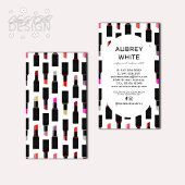 ラッモダンクカラフルリップスティック模様メイクアップアーティスト 名刺