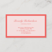 ラッモダンクスエレガントミニマルプロフェッショナルサーモン 名刺 (裏面)