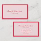 ラッモダンクスエレガントミニマルプロフェッショナルピンク 名刺 (正面/裏面)