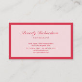 ラッモダンクスエレガントミニマルプロフェッショナルピンク 名刺 (裏面)