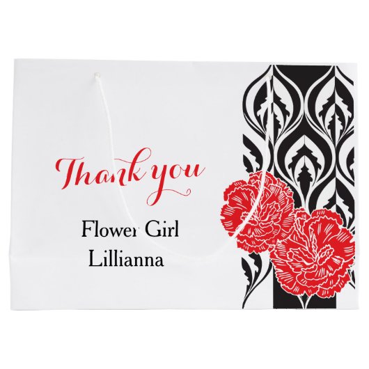 ラッモダンクス結婚の花の女の子の好意抱き枕 ラージペーパーバッグ (裏面)