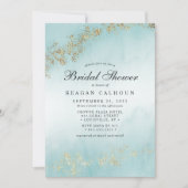 ラッモダンクス金ゴールドフレイクエスアルミストブライダルシャワー 招待状 (正面)