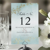 ラッモダンクス金ゴールドフレックスティール（緑がかった色）ミスト結婚ーズ テーブルナンバー