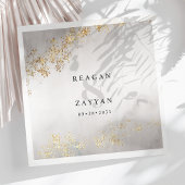 ラッモダンクス金ゴールドフレックス灰色ウォーター結婚カラーNa スタンダードカクテルナプキン