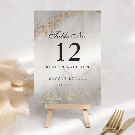 ラッモダンクス金ゴールドフレックス灰色ウォーター結婚カラーTa テーブルナンバー