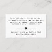 ラッモダンブハート付き手作り 名刺 (裏面)