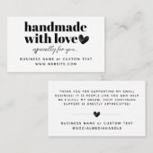 ラッモダンブハート付き手作り 名刺 (正面/裏面)