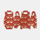 ラッ中国のト模様の新年 – 赤と金ゴールド フェイバーボックス (折り畳みなし)